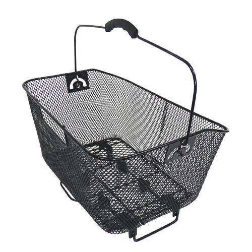 Wire top mount quick release bicycle basket