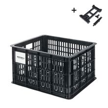 BASIL BICYCLE CRATE MIK 2.0 M 29.5L BLACK RECYCLED LOCKABLE