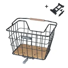 Basil Nordland Bicycle Basket MIK 2.0 23L - Black/Natural Brown